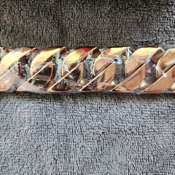 Rose Gold cubanCuban Link Dog Collar - Picture 4 of 11